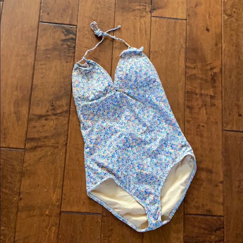 JCrew Liberty Floral halter tie bathing suit